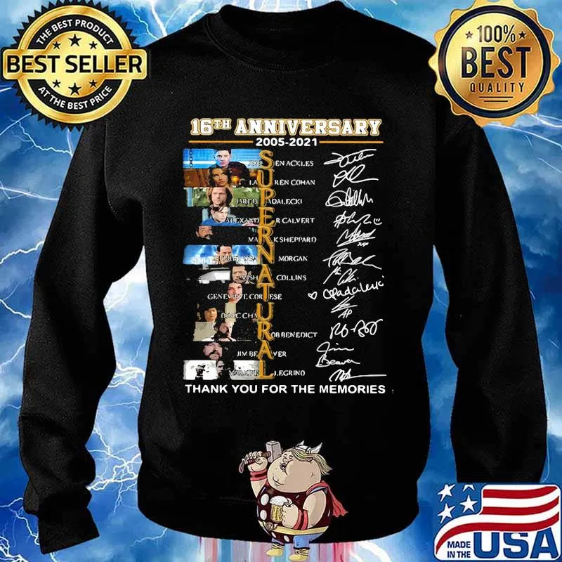 16th anniversary 2005-2021 Supernatural thank you for the memories signature s Sweater