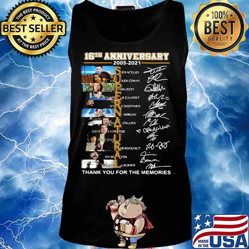 16th anniversary 2005-2021 Supernatural thank you for the memories signature s Tank top