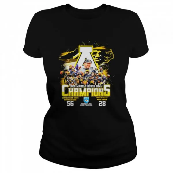 2020 Myrtle Beach Bowl Champions Appalachian State Mountaineers 56 North Texas Mean Green 28 shirt - Image 2