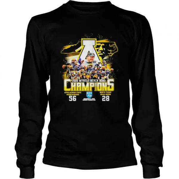 2020 Myrtle Beach Bowl Champions Appalachian State Mountaineers 56 North Texas Mean Green 28 shirt - Image 3