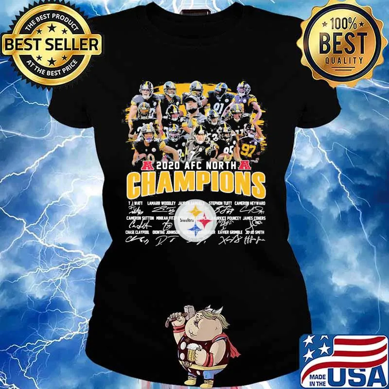 2020 Afc North Champions Steelers Football Signature Shirt Ladies tee