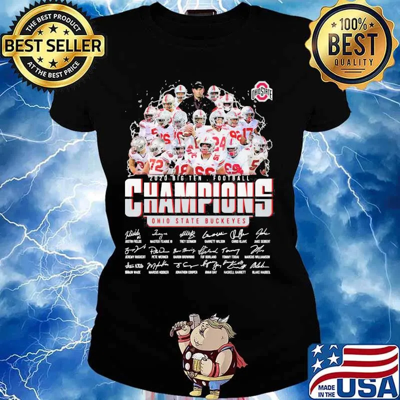 2020 Big Ten Football Champions Ohio State Buckeyes Signature Shirt Ladies tee