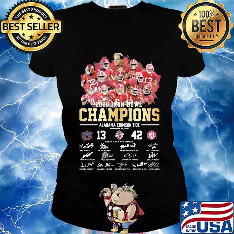 2020 Iron Bowl Champions Alabama Crimson Tide Win Signuature Shirt Ladies tee