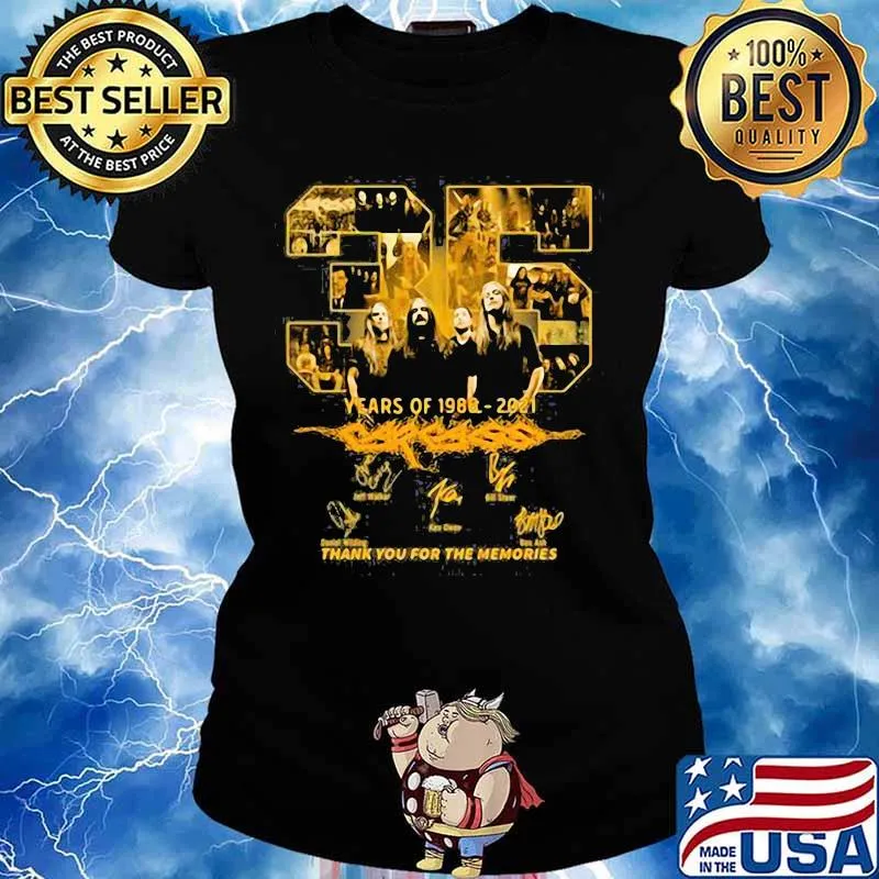 35 Years Of 1986 2021 Carcass Thank You For The Memories Signature Shirt Ladies tee