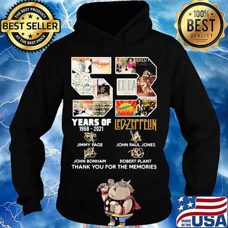 53 Years Of 1968 2021 led Zeppelin Thank You For The Memories Shirt Hoodie