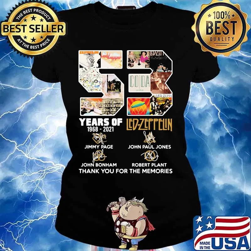 53 Years Of 1968 2021 led Zeppelin Thank You For The Memories Shirt Ladies tee