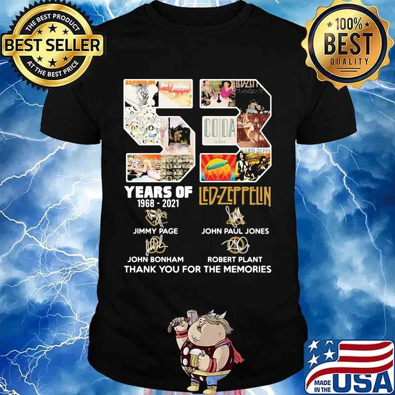 53 Years Of 1968 2021 led Zeppelin Thank You For The Memories Shirt
