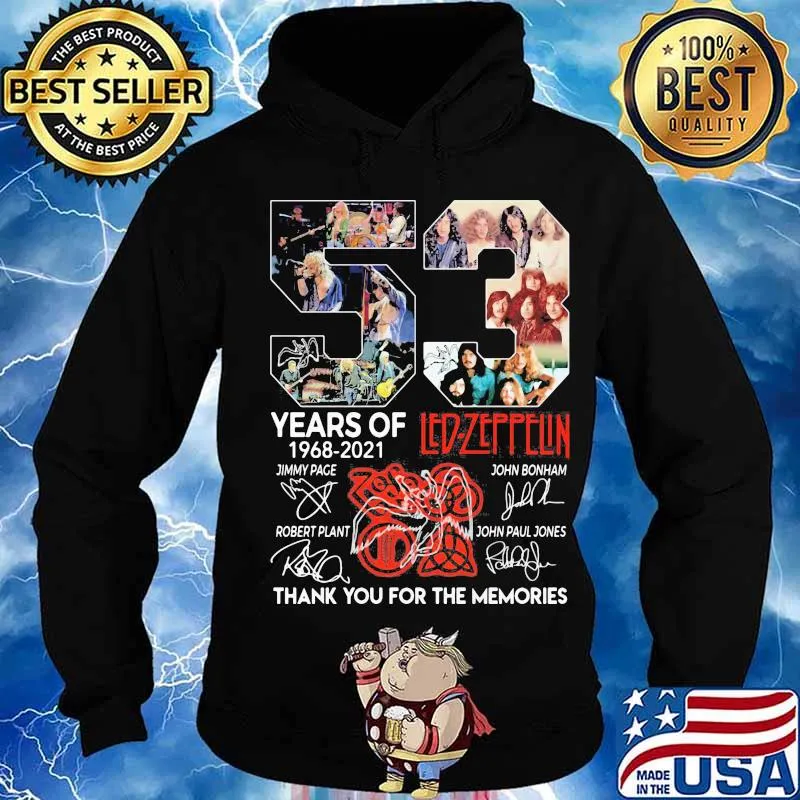 53 Years Of Led Zeppflin 1968 2021 Thank You For The Memories Signuature Shirt Hoodie