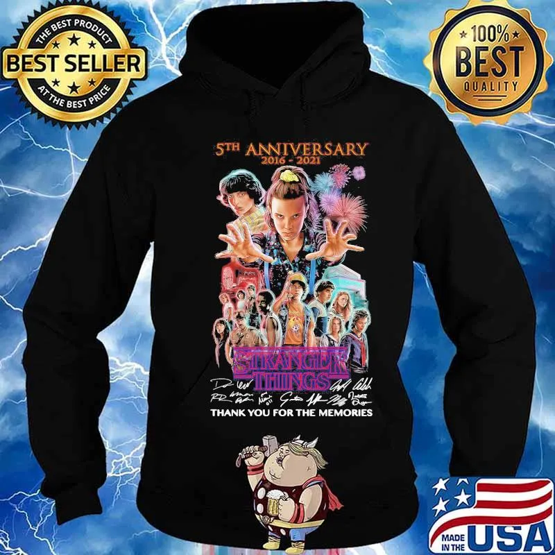 5th Anniversary 2016 2021 Stranger Things Thank You For The Memories Signuature Shirt Hoodie