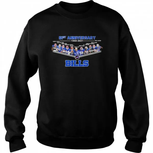 61st Anniversary 1960 2021 Name Team Player Bills Football shirt - Image 4