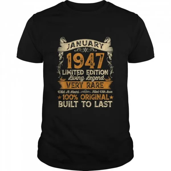 74th Birthday 74 Years Old Retro Vintage January 1947 shirt