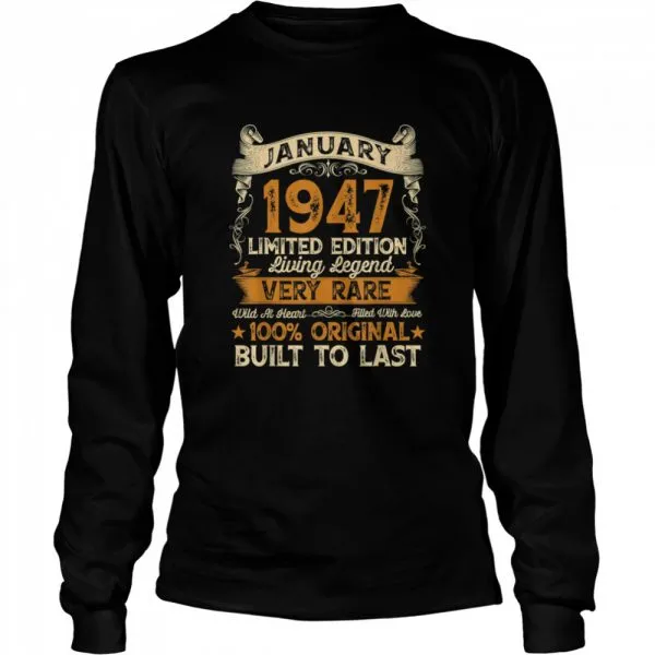 74th Birthday 74 Years Old Retro Vintage January 1947 shirt - Image 3