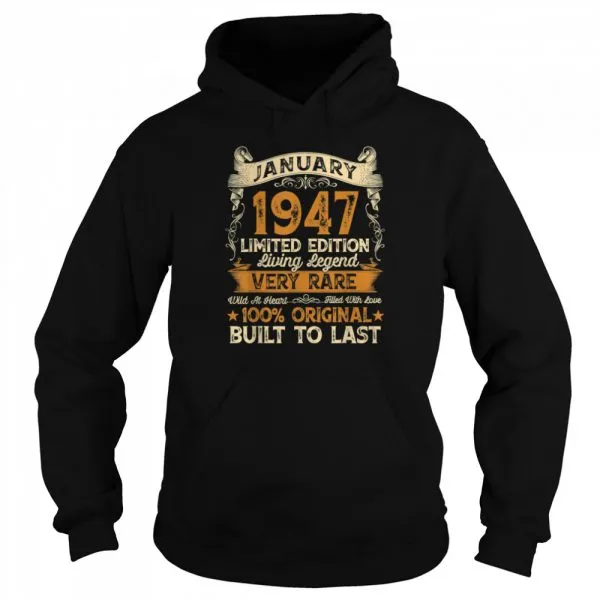 74th Birthday 74 Years Old Retro Vintage January 1947 shirt - Image 5