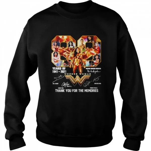 80 years of 1941-2021 Wonder Woman thank you for the memories shirt - Image 4