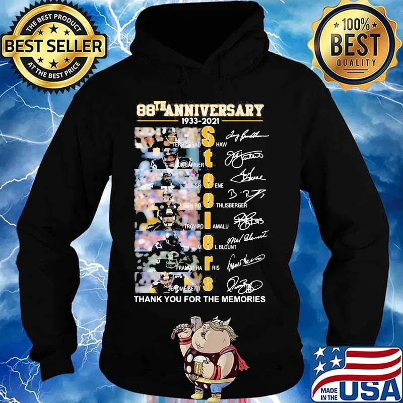 88th Anniversary 1933 2021 Steelers Thank You For The Memories Signature Player Team Shirt Hoodie