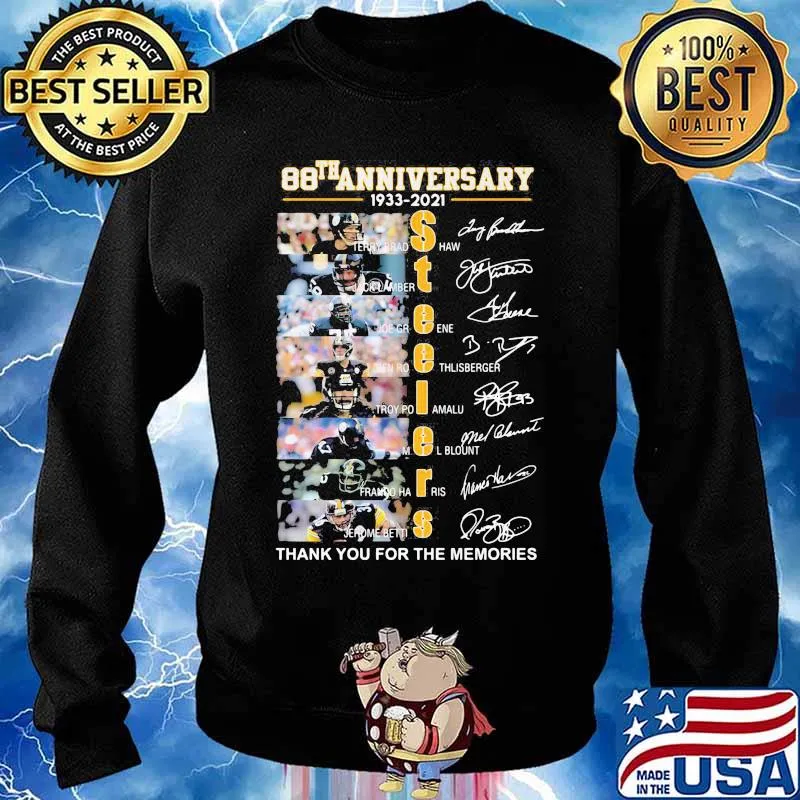 88th Anniversary 1933 2021 Steelers Thank You For The Memories Signature Player Team Shirt Sweater