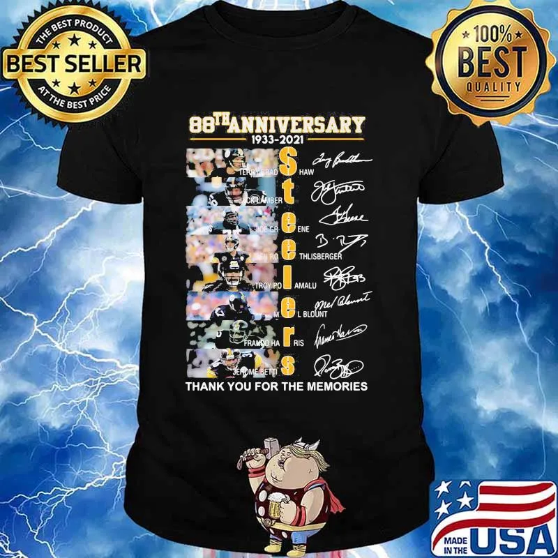 88th Anniversary 1933 2021 Steelers Thank You For The Memories Signature Player Team Shirt