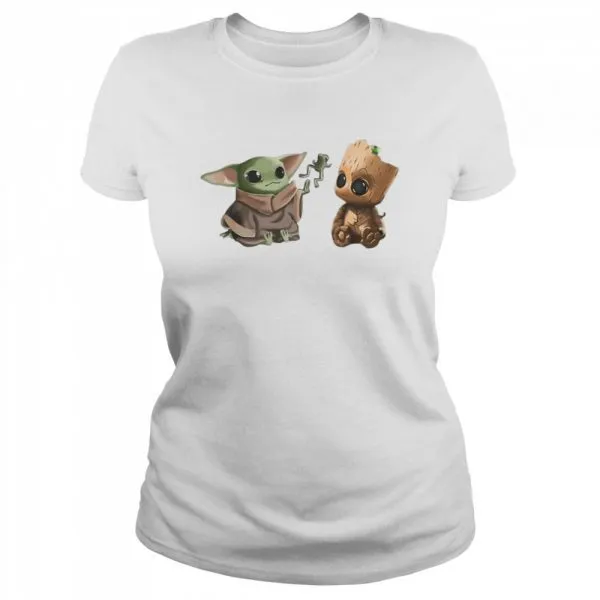 Baby Yoda And Baby Groot Frog shirt - Image 2