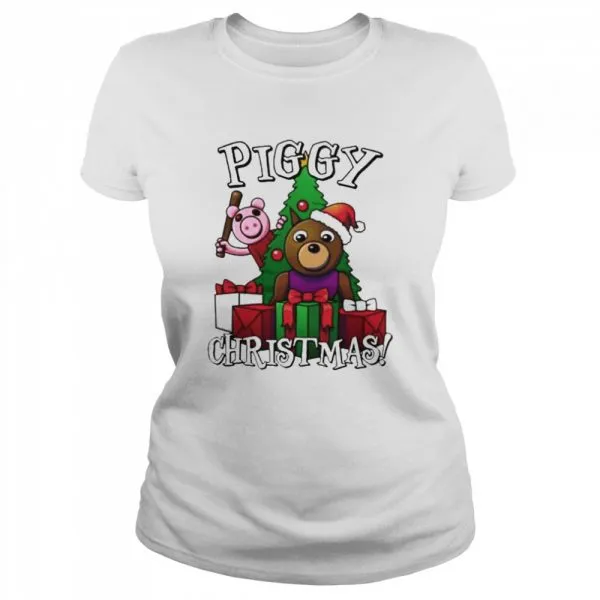 Bear and Pig piggy Christmas shirt - Image 2