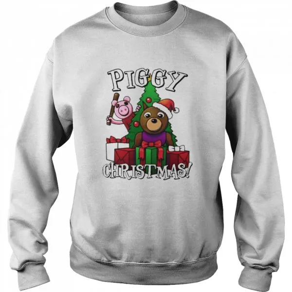 Bear and Pig piggy Christmas shirt - Image 4