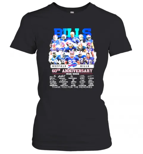 Buffalo Bills 60Th Anniversary Thank You For The Memories Signatures T-Shirt Classic Mens T-shirt - Image 3