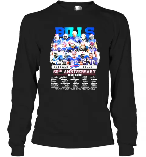 Buffalo Bills 60Th Anniversary Thank You For The Memories Signatures T-Shirt Classic Mens T-shirt - Image 4