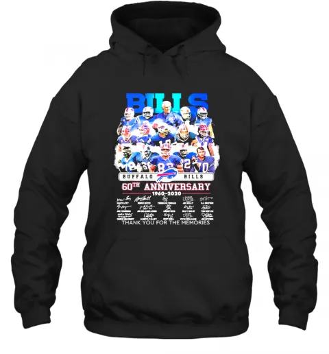 Buffalo Bills 60Th Anniversary Thank You For The Memories Signatures T-Shirt Classic Mens T-shirt - Image 6