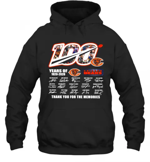 Chicago Bears 100 Years Of 1920 2020 Thank You For The Memories Signatures T-Shirt Classic Mens T-shirt - Image 6