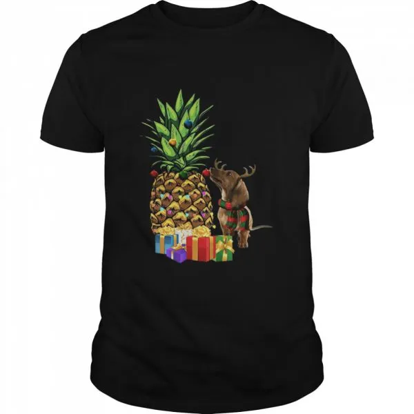 Dachshund deer Pineapple Christmas shirt