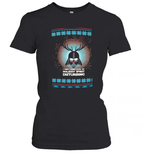 Darth Vader Reindeer I Find Your Lack Of Holiday Spirit Disturbing Ugly Christmas T-Shirt Classic Mens T-shirt - Image 3