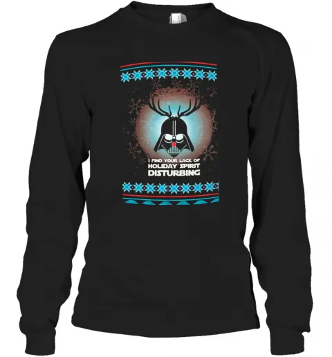 Darth Vader Reindeer I Find Your Lack Of Holiday Spirit Disturbing Ugly Christmas T-Shirt Classic Mens T-shirt - Image 4