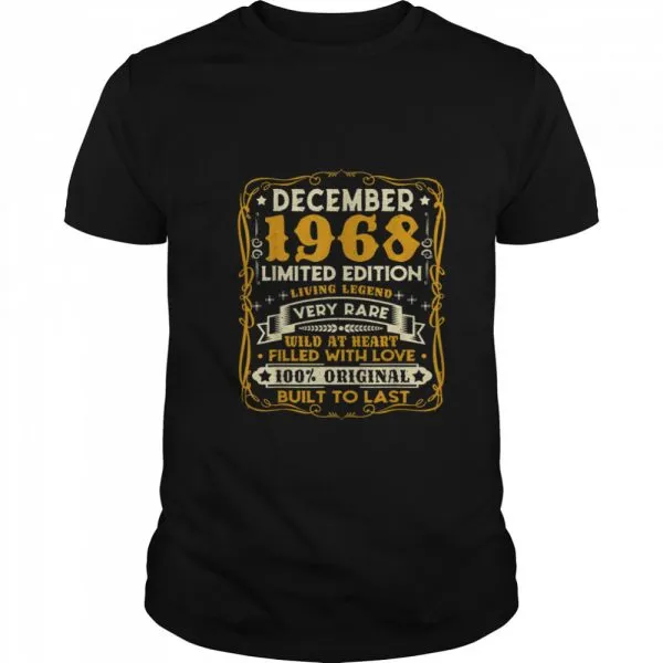 December 1968 Retro 52 Years Old 52nd Birthday shirt