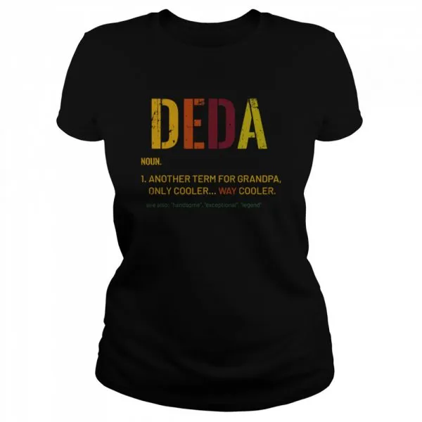 Deda Grandpa noun another term for grandpa Definition Distressed Retro shirt - Image 2