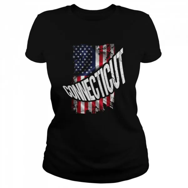 Distressed American Flag Connecticut shirt - Image 2