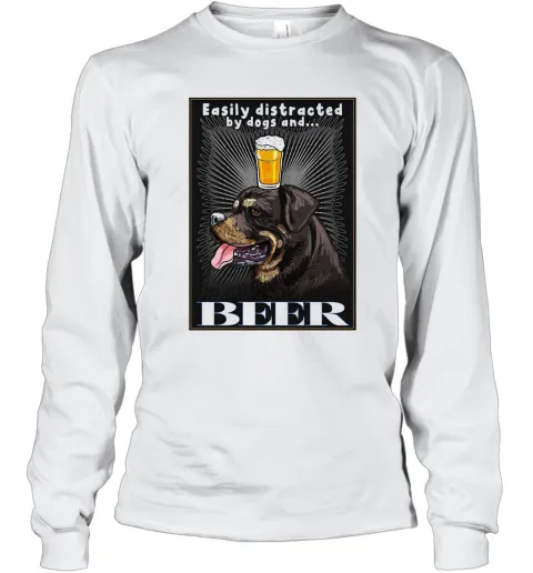 Easily Distracted By Dogs And Beer Vertical Poster T-Shirt Classic Mens T-shirt - Image 4