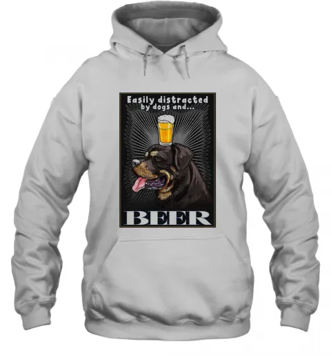 Easily Distracted By Dogs And Beer Vertical Poster T-Shirt Classic Mens T-shirt - Image 6