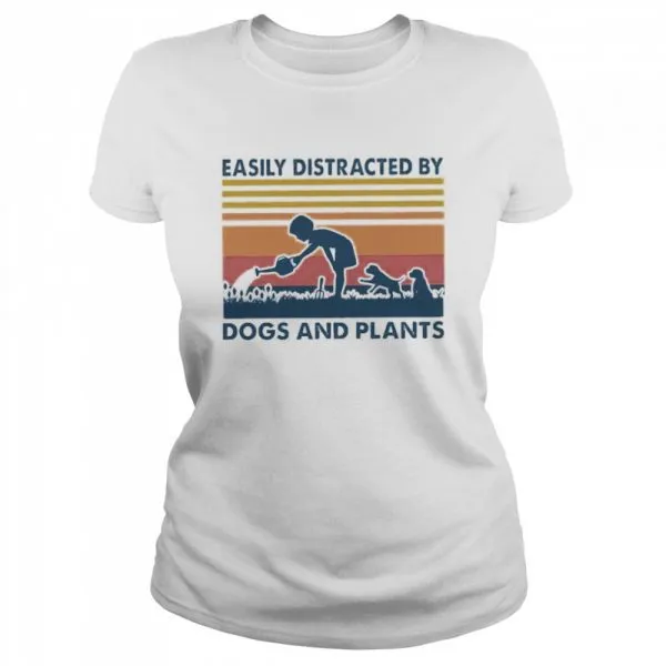Easily distracted by dogs and plants Vintage shirt - Image 2