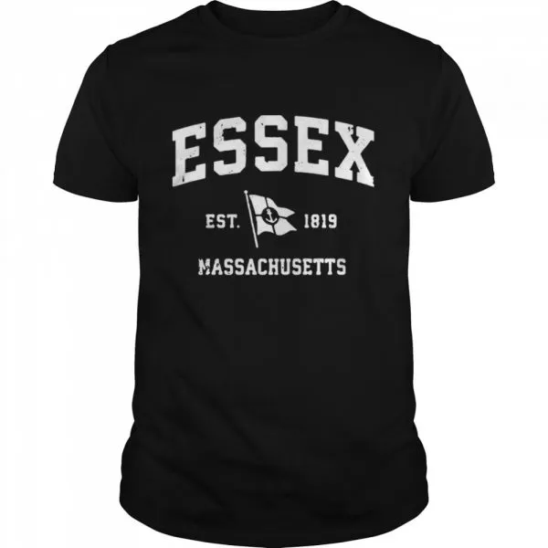 Essex Ma Vintage Nautical Boat Anchor Flag Classic Mens T-shirt - Image 2