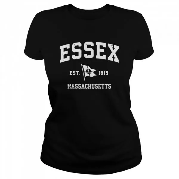 Essex Ma Vintage Nautical Boat Anchor Flag Classic Mens T-shirt - Image 3