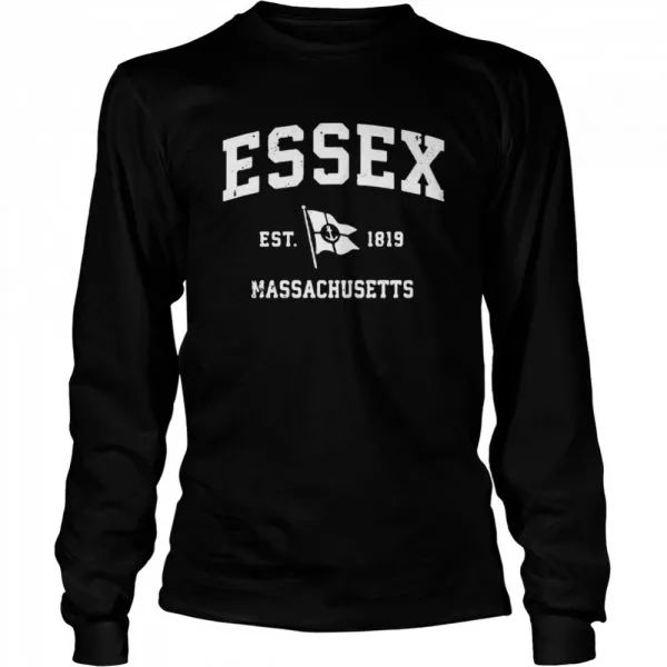 Essex Ma Vintage Nautical Boat Anchor Flag Classic Mens T-shirt - Image 4