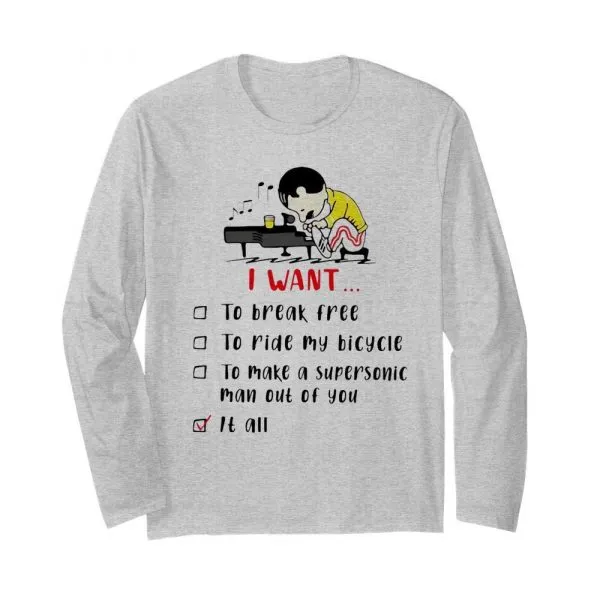 Freddie Mercury Play Piano I Want To Break Free To Ride My Bicycle To Make A Supersonic Man Out Of You shirt - Image 4
