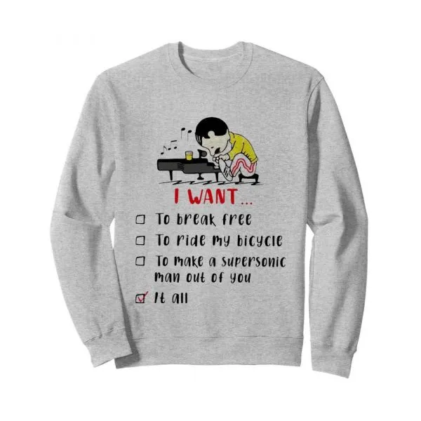 Freddie Mercury Play Piano I Want To Break Free To Ride My Bicycle To Make A Supersonic Man Out Of You shirt - Image 5