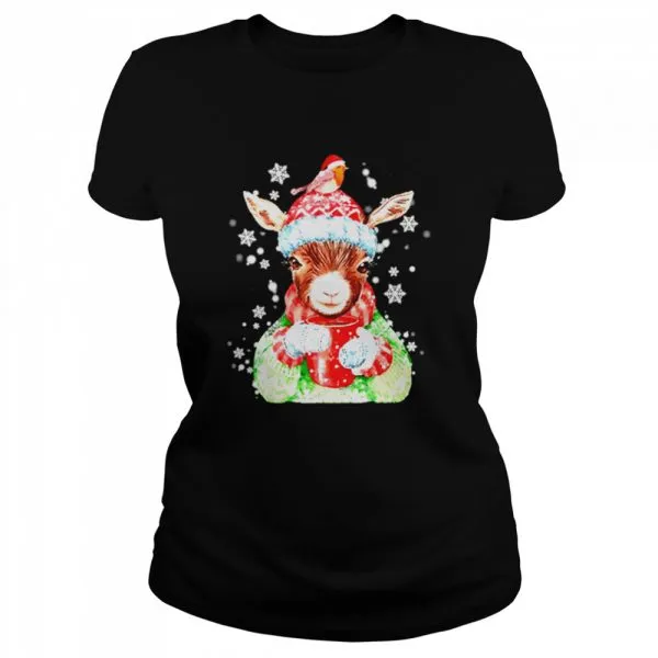 Goat Warm Winter Gift For Farm Animal Lover Christmas Classic Mens T-shirt - Image 3