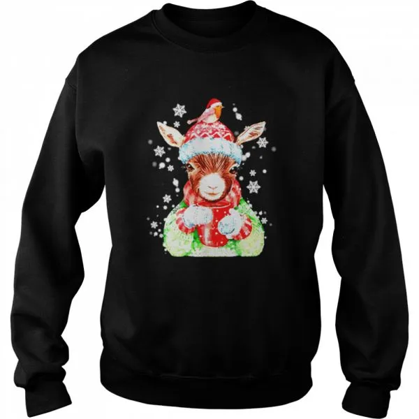 Goat Warm Winter Gift For Farm Animal Lover Christmas Classic Mens T-shirt - Image 5