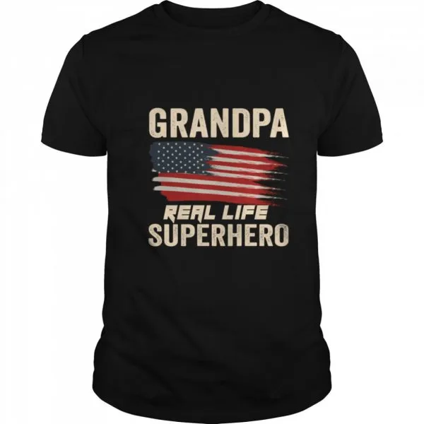 Grandpa Real Life Superhero US Flag shirt