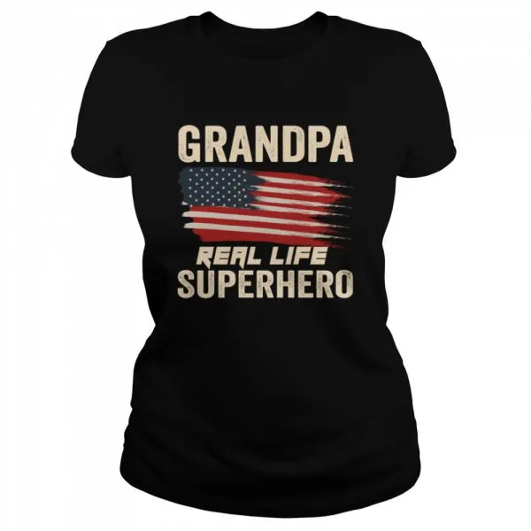 Grandpa Real Life Superhero US Flag shirt - Image 2