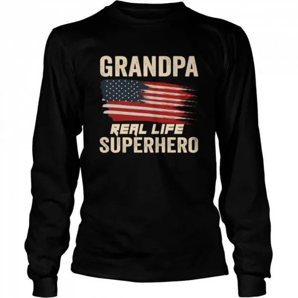 Grandpa Real Life Superhero US Flag shirt - Image 3