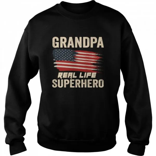 Grandpa Real Life Superhero US Flag shirt - Image 4