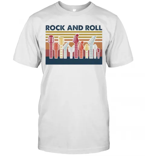 Guitar Rock And Roll Vintage T-Shirt Classic Mens T-shirt