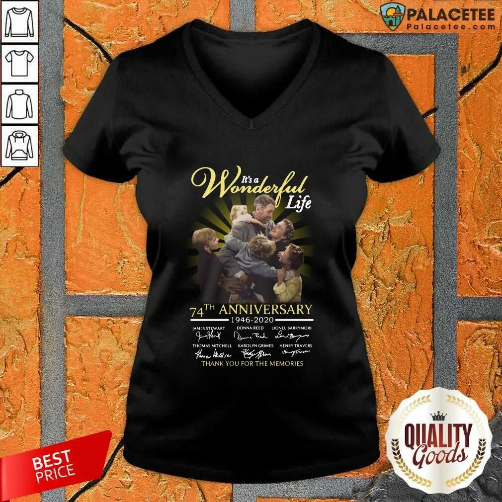 Happy Its A Wonderful Life 74th Anniversary 1946 2020 Thank You For The Memories Signatures Shirt - Image 3
